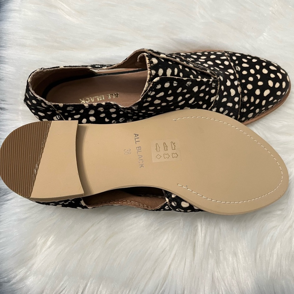 Anthropologie All Black Calf Hair Loafer